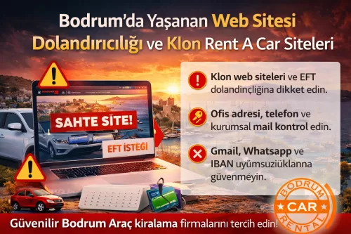 Bevor Sie nach Bodrum reisen, sollten Sie sich vor Mietwagenbetrug in Acht nehmen. Achten Sie auf gefälschte Webseiten und Unternehmen, die elektronische Zahlungen verlangen, und suchen Sie nach vertrauenswürdigen Autovermietungen in Bodrum.